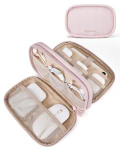 BAGSMART Compact Travel Cable Organizer Bag (Pink)