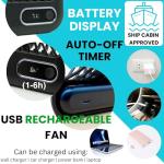 Cruise Cabin Fan with Magnetic Hook and Timer