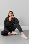 Black Long Sleeve Lounge Set for Travel