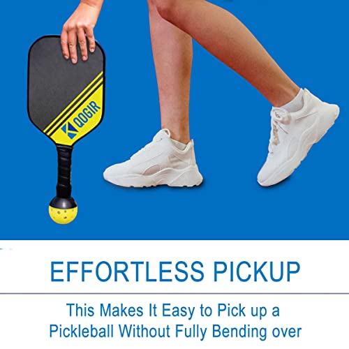 QOGIR Pickleball Ball Retriever: Easy Pickleball Ball Accessory to Pick Up Pickleball Balls Without Bending Over, Attaches to Pickleball Paddle Bottom, Fits Any Pickleball Paddles, Black