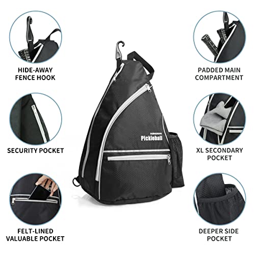 Adjustable Pickleball Backpack with Upgraded Capacity - Black