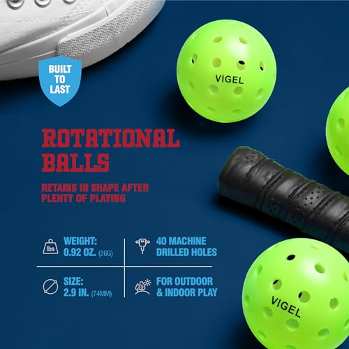 Vigel Premium Pickleball Set - Tournament-Approved, Balanced, Durable