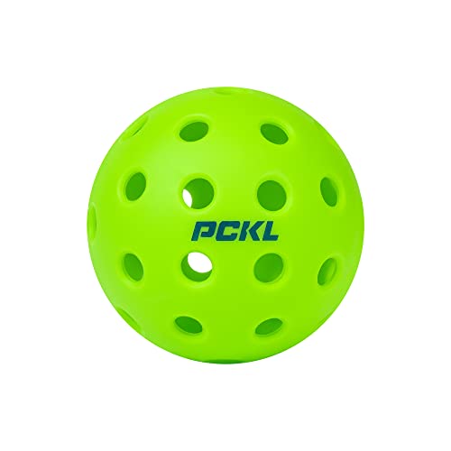 PCKL Optic Speed Pickleball Balls | Indoor & Outdoor | 4 Pack of Balls | Built to USAPA Specifications (Outdoor Neon Green)
