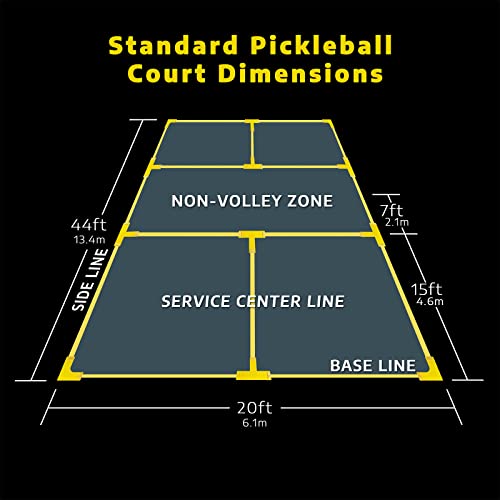A11N Pickleball Court Marking Kit - Temporary Pickleball Boundary Lines in Standard Court Dimensions, No Measurement Required, Yellow