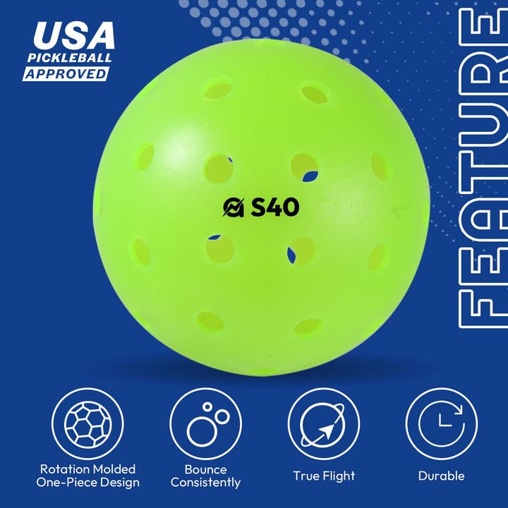 A11N S40 Pickleball Balls - USAPA Approved, 6-Pack