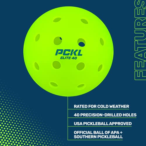PCKL Elite 40 Pickleball Balls | Tournament Essential | 4-Pack