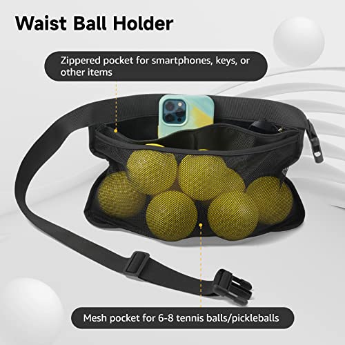 Adjustable Pickleball Waist Bag with Ball Holder