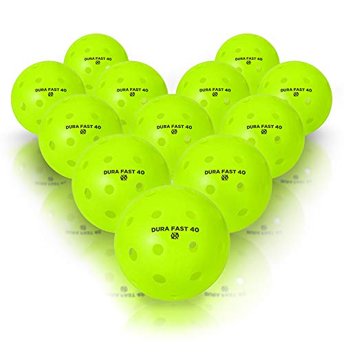 Dura Fast 40 Outdoor Pickleballs | USAPA Approved (Neon, 12 Pack)