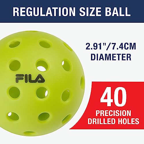 Official Outdoor Pickleballs: FILA Accessories, 40 Holes, Pack of 4