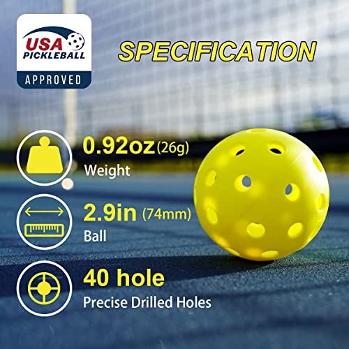 USA Pickleball Approved 40 Hole Outdoor Pickleballs