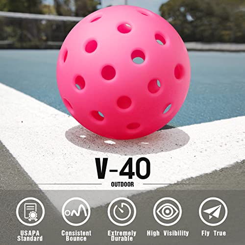 Vvinca Pickleballs 6 Pack - USAPA Approved, Outdoor Use