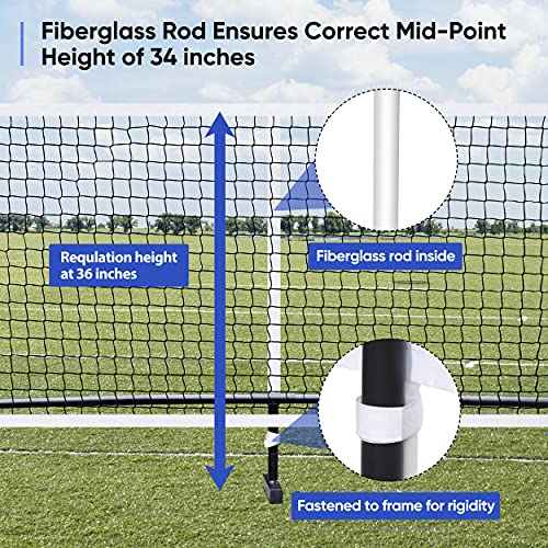 ZENY Portable Pickleball Net Set with Metal Frame