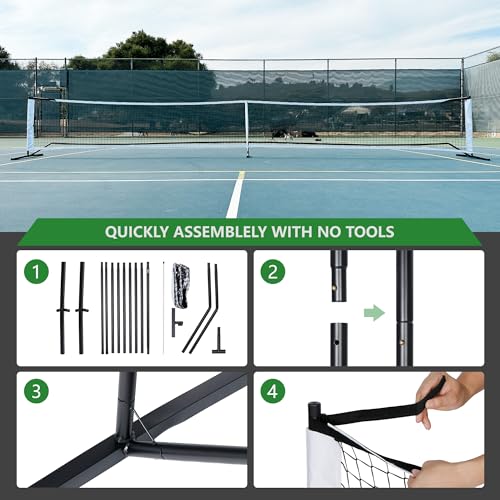ZENY Portable Pickleball Net Set with Metal Frame
