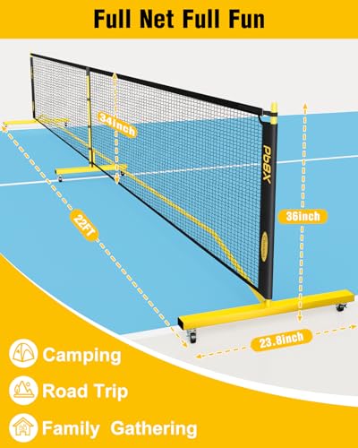 22ft Portable Pickleball Net Set with Marking Kit