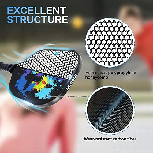 Graphit Pickleball Paddles Set: 4/2 Rackets, Carry Bag