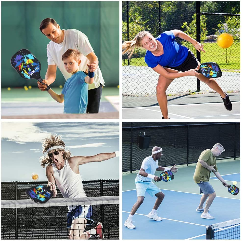 Graphit Pickleball Paddles Set: 4/2 Rackets, Carry Bag