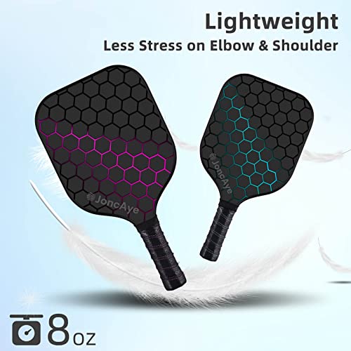 JoncAye Pickleball Racket Set: 2 Fiberglass Paddles, Accessories