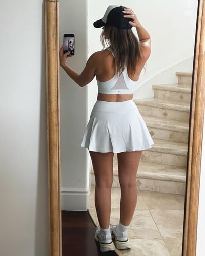 High Waisted Women's Pickleball Skorts - White