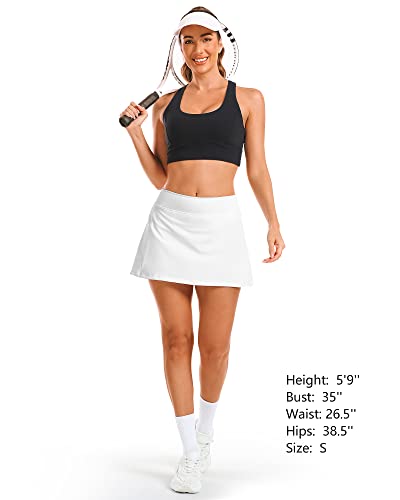 High Waisted Women's Pickleball Skorts - White