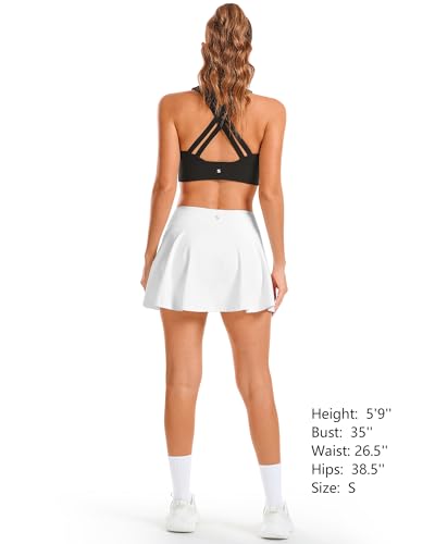 High Waisted Women's Pickleball Skorts - White