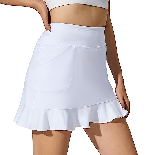 M MOTEEPI White Women's Pickleball Skirt
