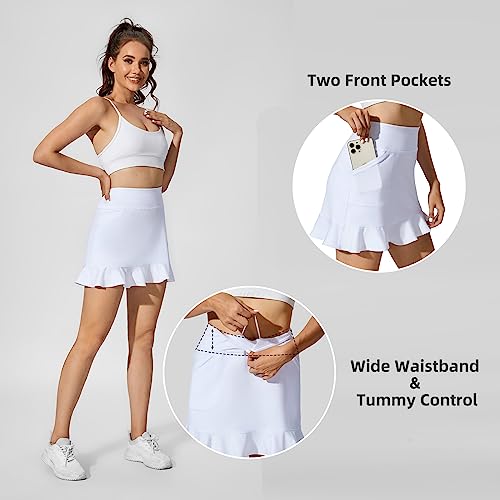 M MOTEEPI White Women's Pickleball Skirt