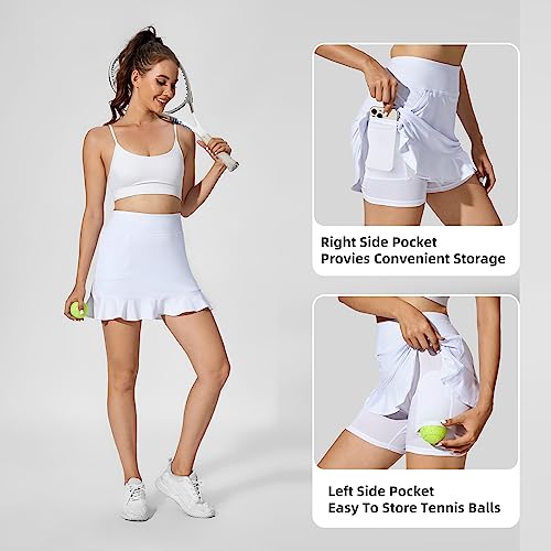 M MOTEEPI White Women's Pickleball Skirt