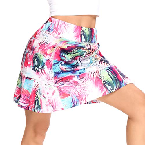 WOWENY Women's Pink Pickleball Skort with Pockets