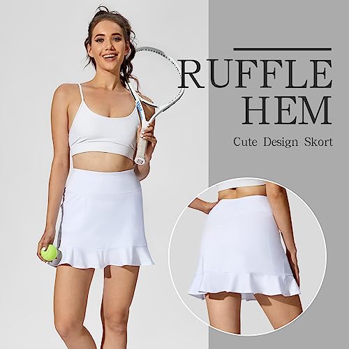 M MOTEEPI White Women's Pickleball Skirt