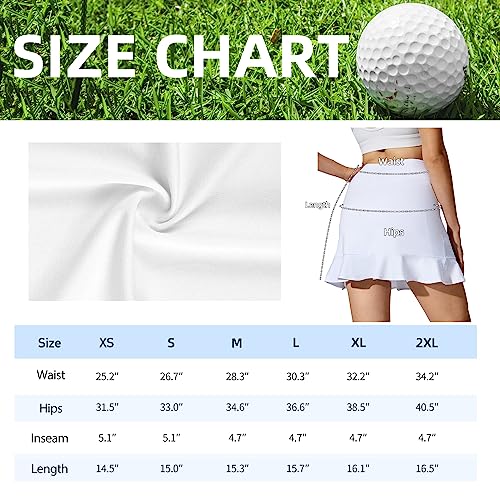 M MOTEEPI White Women's Pickleball Skirt