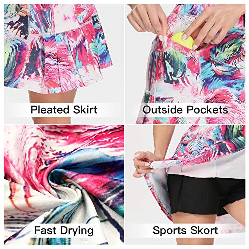 WOWENY Women's Pink Pickleball Skort with Pockets