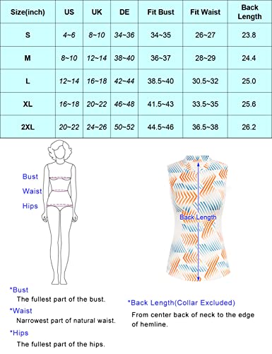 Damen Sport-Poloshirt mit UPF 50+, ärmellos, Korallenblau (XX-L)