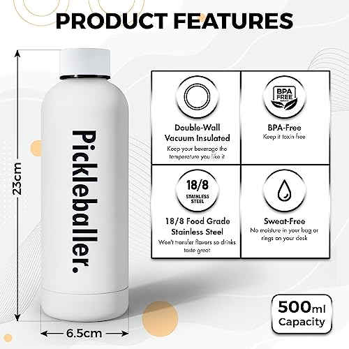Insulated Stainless Steel Pickleball Water Bottle