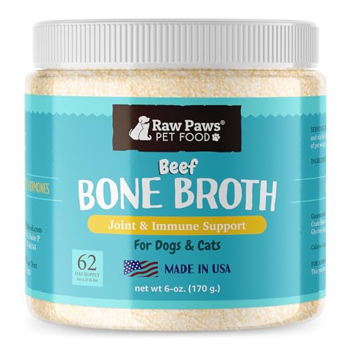 6-oz Raw Paws Beef Bone Broth: Nutritious Dog Food Topper