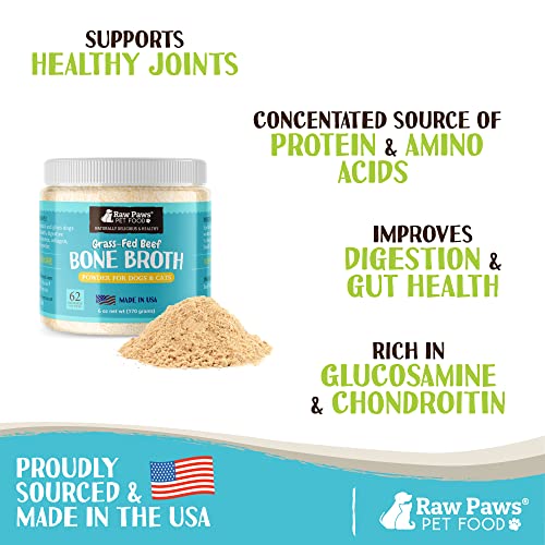 6-oz Raw Paws Beef Bone Broth: Nutritious Dog Food Topper