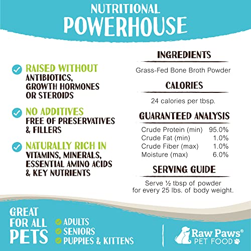 6-oz Raw Paws Beef Bone Broth: Nutritious Dog Food Topper