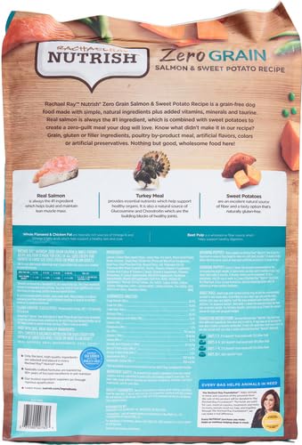 Rachael Ray Nutrish Zero Grain Dry Dog Food, Salmon & Sweet Potato Recipe, 23 Pounds