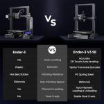 Creality Ender 3 V3 SE 3D Printer, 250mm/s Faster Print Speed CR Touch Auto Leveling Sprite Direct Extruder Dual Z-Axis Auto Filament Loading Ender 3 Upgrade 3D Printer Print Size 8.66x8.66x9.84 inch