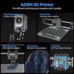 FLASHFORGE Adventurer 5M 3D Printer,600mm/s Max High-Speed FDM 3D Printers with Fully Auto Leveling, 280°C Direct Extruder with Quick Detachable Nozzle, Effective Cooling, Core XY Structure