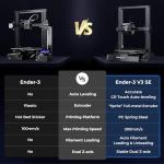 Creality Ender 3 V3 SE 3D Printer, 250mm/s Faster FDM 3D Printers with CR Touch Auto Leveling, Sprite Direct Extruder Auto-Load Filament Dual Z-axis & Y-axis, Printing Size 8.66 * 8.66 * 9.84 inch
