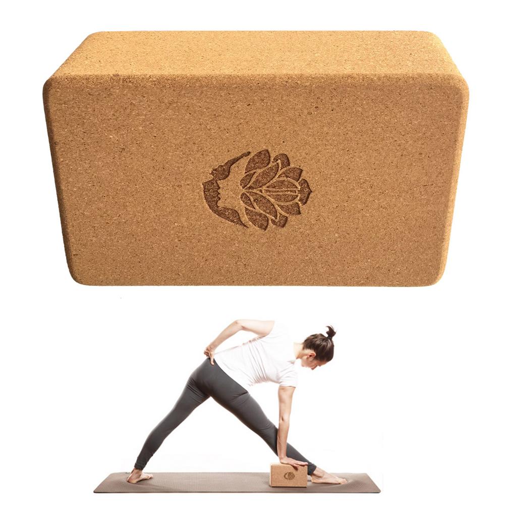 Cork Wood Yoga Brick for Support & Fitness