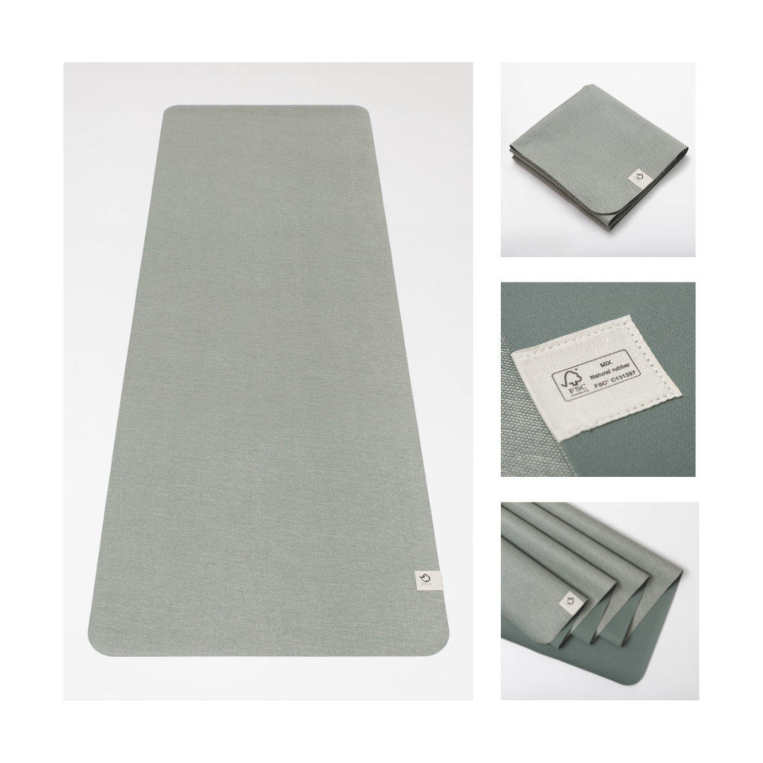 QiEco Travel Yoga Mat: FSC Rubber & Cotton