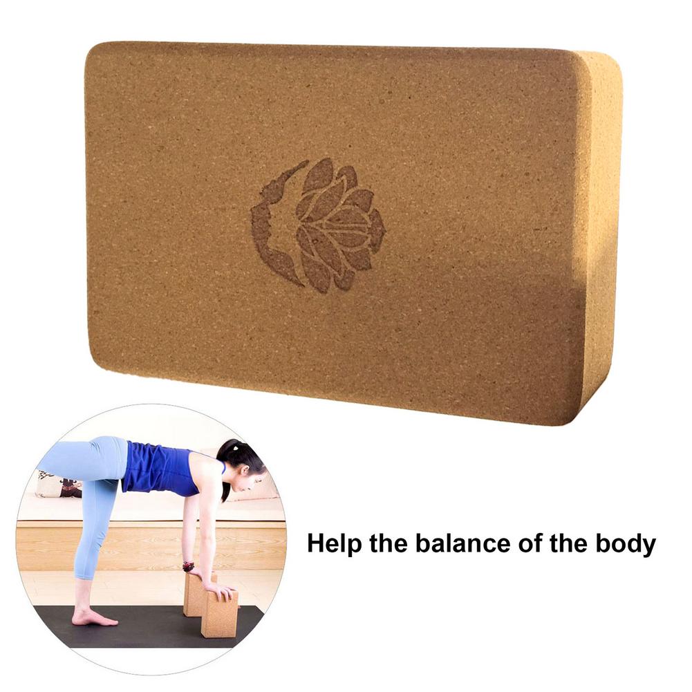 Cork Wood Yoga Brick for Support & Fitness