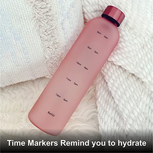 Time Marker Water Bottle - 32oz Pink/Rose Gold