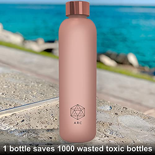 Time Marker Water Bottle - 32oz Pink/Rose Gold