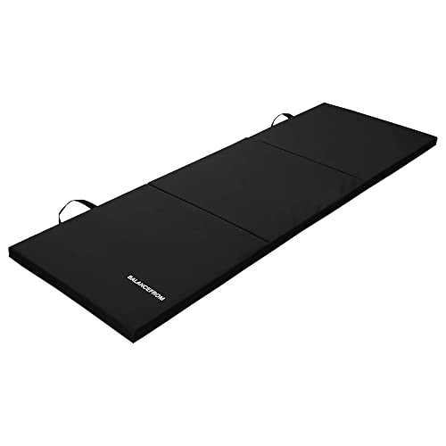 3-Fold Yoga & Gym Mat with Handles (Black)