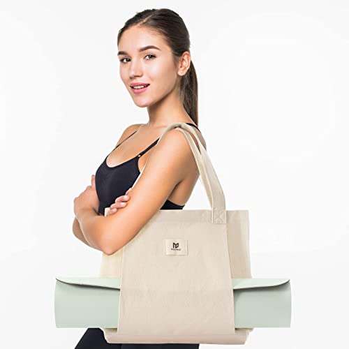 Canvas Yoga Tote with Mat Carrier Pocket