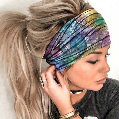 Purple Yoga Headband with Fashion Print