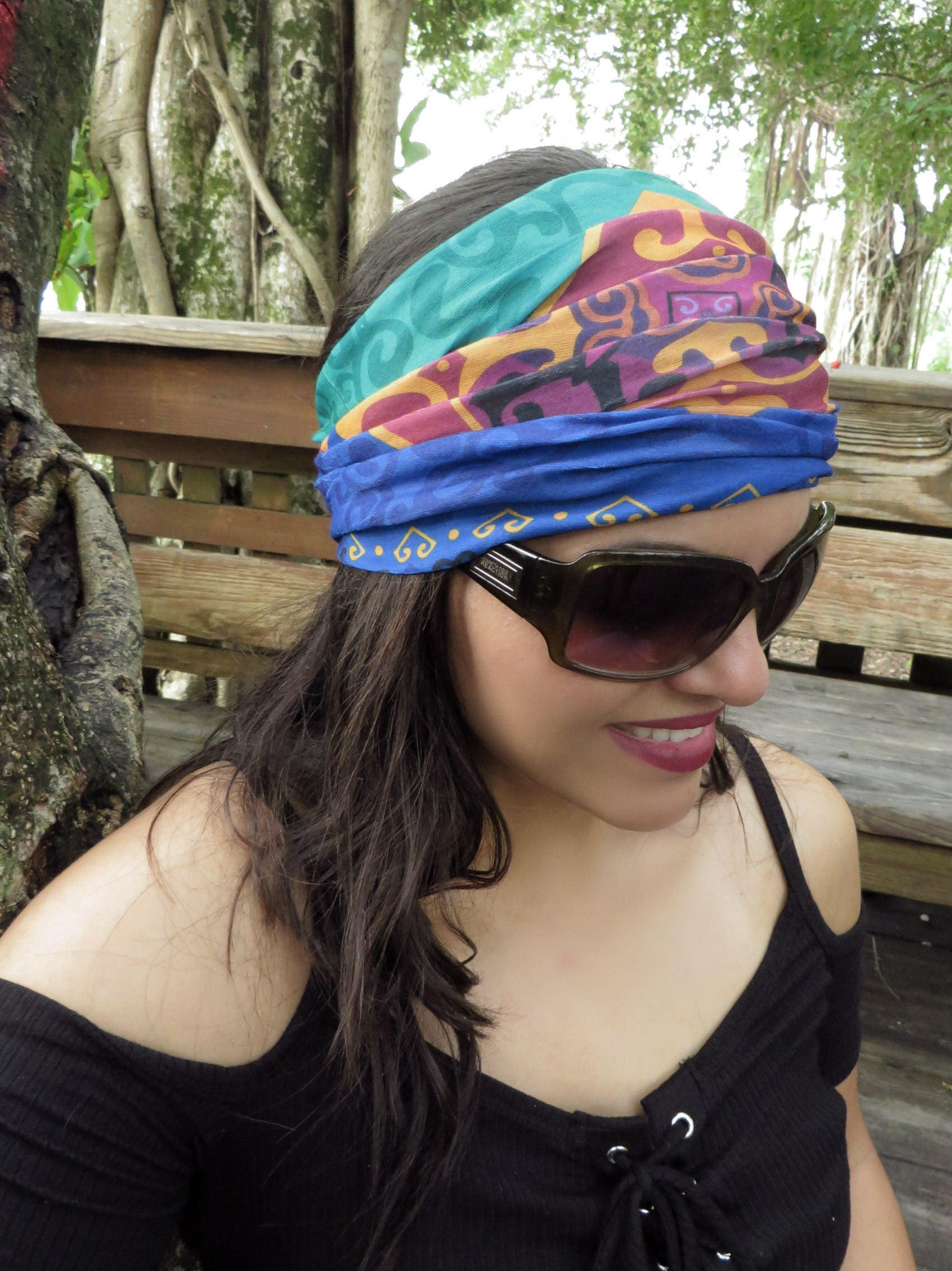 Boho Yoga Headband - Wide Turban