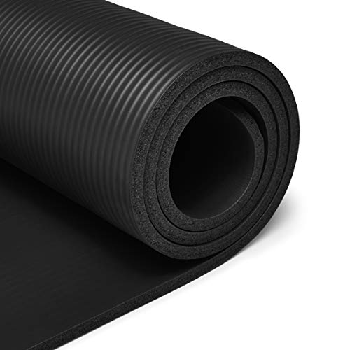 Extra Thick Yoga Mat with Strap - Black